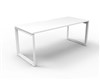 RAPID INFINITY DELUXE 1 PERSON LOOP LEG SINGLE SIDED WORKSTATION 1200 X 750 X 730MM NATURAL WHITE TOP  WHITE FRAME