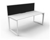 RAPID INFINITY DELUXE 1 PERSON LOOP LEG SINGLE SIDED WORKSTATION 1200 X 750 X 730MM BLACK SCREEN  NATURAL WHITE TOP  WHITE FRAME