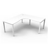 RAPID INFINITY DELUXE 1 PERSON PROFILE LEG SINGLE SIDED CORNER WORKSTATION 1500 X 1500 X 750 X 730MM NATURAL WHITE TOP  WHITE FRAME