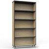 RAPID INFINITY DELUXE BOOKCASE 1800 X 900 X 315MM NATURAL OAK LAMINATE BLACK EDGING