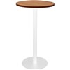 RAPIDLINE DRY BAR TABLE 600 X 1050MM CHERRY COLOURED TABLE TOP  WHITE POWDER COAT BASE