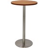 RAPIDLINE DRY BAR TABLE 600 X 1050MM CHERRY COLOURED TABLE TOP  STAINLESS STEEL BASE