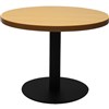 RAPIDLINE CIRCULAR COFFEE TABLE 600 X 425MM BEECH COLOURED TABLE TOP  BLACK POWDER COAT BASE