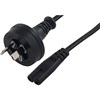 COMSOL MAINS OUTLET POWER CABLE 2PIN AUS MALE TO C7 FEMALE FIGURE8 2M BLACK