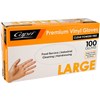 VINYL POWDER FREE GLOVES CLEAR BOX OF 100  SIZE LARGE
