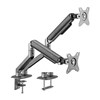 BRATECK DUAL MONITOR ARM ECONOMICAL SPRINGASSISTED MONITOR ARM 17 TO 32INCHES GREY