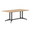 RAPIDLINE TYPHOON MEETING AND BOARDROOM TABLE RECTANGLE 1800 X 750MM NATURAL OAK TOP AND BLACK PC ALL OVER FRAME