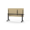 RAPIDLINE BOOST HEIGHT ADJUST FLIP TOP TABLE 1500 X 750 X 725MM NATURAL OAK TOP AND BLACK PC FRAME