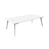 RAPIDLINE ETERNITY MEETING AND BOARDROOM TABLE RECTANGLE 2100 X 750 X 730MM WHITE TOP AND WHITE SATIN BASE