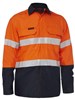 BISLEY APEX 160 HI VIS FR RIPSTOP VENTED SHIRT WITH REFLECTIVE TAPE  ORANGENAVY  SIZE LARGE