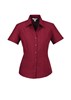 BIZ COLLECTION LADIES PLAIN OASIS SHORT SLEEVE SHIRT  CHERRY  SIZE 10