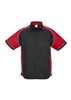 BIZ COLLECTION MENS NITRO SHORT SLEEVE SHIRT  BLACKREDWHITE  SIZE 5XL