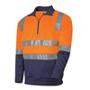 TRU HIVIS 2 TONED 14 ZIP FLEECE JUMPER WITH REFLECTIVE TAPE  ORANGENAVY  SIZE MEDIUM
