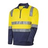 TRU HIVIS 2 TONED 14 ZIP FLEECE JUMPER WITH REFLECTIVE TAPE  YELLOWNAVY  SIZE XL
