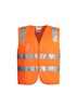SYZMIK HI VIS FULL ZIP VEST WITH REFLECTIVE TAPE  ORANGE  SIZE 5XL