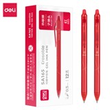 DELI RETRACTABLE FRIXION ERASABLE GEL PEN 05MM RED BOX 12