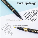 DELI MATE DUAL NIB MARKER BULLET TIP 10MM FINE TIP 05MM BLACK BOX 12