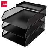 DELI 3 TIER MESH DOCUMENT TRAY BLACK