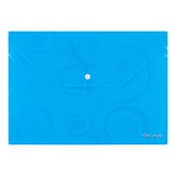 DELI DOCUMENT WALLET BUTTON CLOSURE A4 BLUE