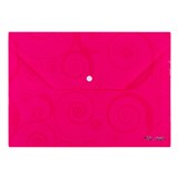 DELI DOCUMENT WALLET BUTTON CLOSURE A4 PINK