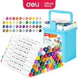 DELI COLOUR RUN DUAL TIP SKETCH MARKERS BOX 48