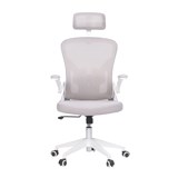 DELI TASK CHAIR HIGH MESH BACK ADJUSTABLE ARMS GREY