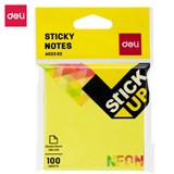 DELI STICK UP REPOSITIONAL NOTES 76 X 76MM 100 SHEETS 4 ASSORTED FLURO COLOURS