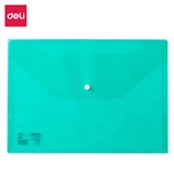 DELI DOCULOPE WALLET BUTTON CLOSURE PP A4 GREEN