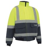 WORKIT 3003 HI VIS 2 TONE BOMBER JACKET WITH REFLECTIVE TAPE  YELLOWNAVY  SIZE 2XL