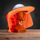 MOONDYNE POP UP HARD HAT BRIM WITH FLAP  ORANGE