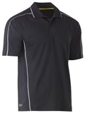 BISLEY COOL MESH POLO WITH REFLECTIVE PIPING  CHARCOAL  SIZE 4XL