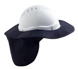 HARD HAT HELMET BRIM WITH NECK FLAP  NAVY