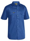 BISLEY MENS COOL LIGHTWEIGHT SHORT SLEEVE COTTON DRILL SHIRT  ROYAL  SIZE SMALL
