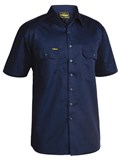 BISLEY MENS COOL LIGHTWEIGHT SHORT SLEEVE COTTON DRILL SHIRT  NAVY  SIZE 6XL