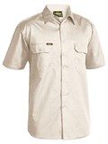 BISLEY MENS COOL LIGHTWEIGHT SHORT SLEEVE COTTON DRILL SHIRT  SAND  SIZE 6XL