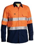 BISLEY BS6415T X AIRFLOW HIVIS RIPSTOP SHIRT WITH REFLECTIVE TAPE  ORANGENAVY  SIZE 4XL