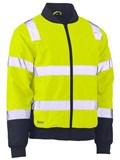 BISLEY BJ6730T HI VIS 2 TONE BOMBER JACKET WITH REFLECTIVE TAPE  YELLOWNAVY  SIZE LARGE