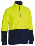 BISLEY BK6889 HI VIS 2 TONE 14 ZIP FLEECE PULLOVER  YELLOWNAVY  SIZE MEDIUM