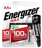 ENERGIZER MAX ALKALINE AA BATTERY PACK 4