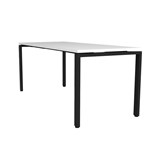 RAPIDLINE DELUXE PROFILE STEEL FRAME TABLE 2100 X 750MM NATURAL WHITE  BLACK