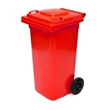 120L WHEELIE BIN WITH LID  RED