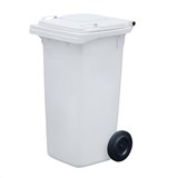 120L WHEELIE BIN WITH LID  WHITE
