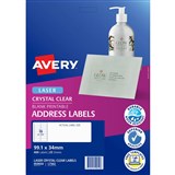 AVERY 959050 L7562 CRYSTAL CLEAR ADDRESS LABEL LASER 16UP CLEAR PACK 25