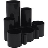 ITALPLAST DESK TIDY 6 COMPARTMENT BLACK DISCONTINUED