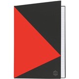 MARBIG NOTEBOOK FEINT RULED HARD COVER CASEBOUND A5 100 LEAF BLACKRED