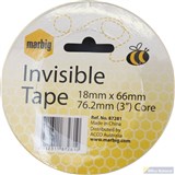 MARBIG INVISIBLE TAPE 18MM X 66M 762MM CORE