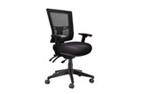 BURO METRO II 247 TASK CHAIR MEDIUM MESH BACK 3LEVER NYLON BASE WITH ARMS BLACK