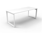 RAPID INFINITY DELUXE 1 PERSON LOOP LEG SINGLE SIDED WORKSTATION 1500 X 750 X 730MM NATURAL WHITE TOP  WHITE FRAME