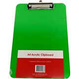 GNS CLIPBOARD ACRYLIC A4 GREEN
