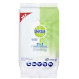 DETTOL HAND AND SURFACES ANTIBACTERIAL DISINFECTANT WIPES 2 IN 1 PACK 60